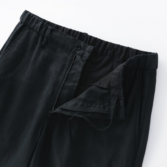 Spodnie lniane czarne