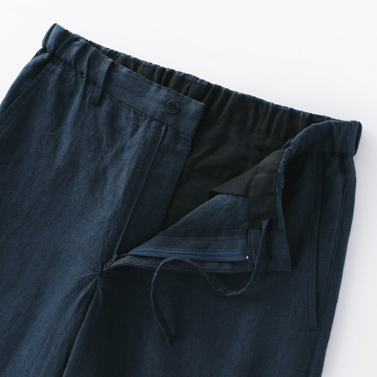 Spodnie lniane granatowe