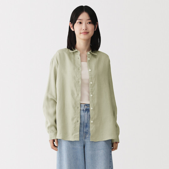 Koszula lniana jasnozielona