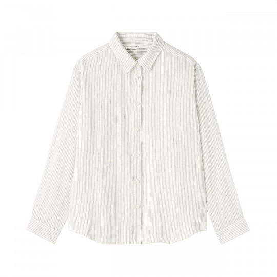 Koszula lniana biała w paski