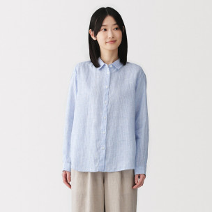 Koszula lniana błękitna w...