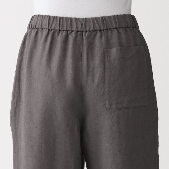 Spodnie lniane easy fit szare