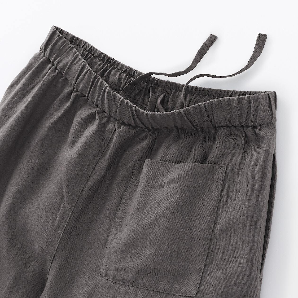 Spodnie lniane easy fit szare