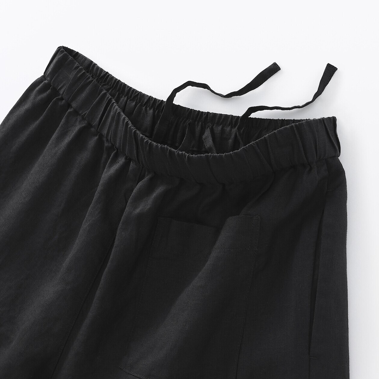 Spodnie lniane easy fit czarne