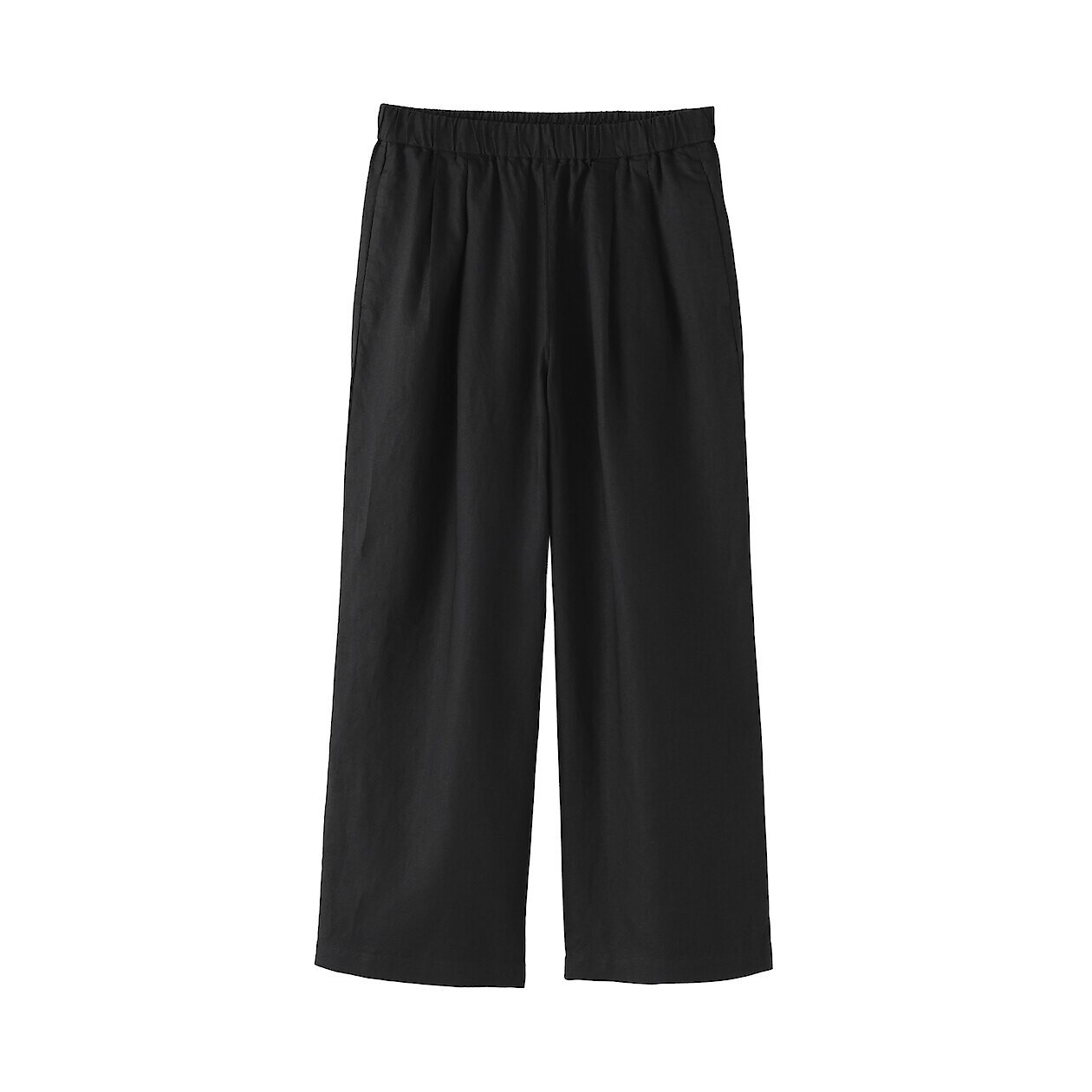 Spodnie lniane easy fit czarne