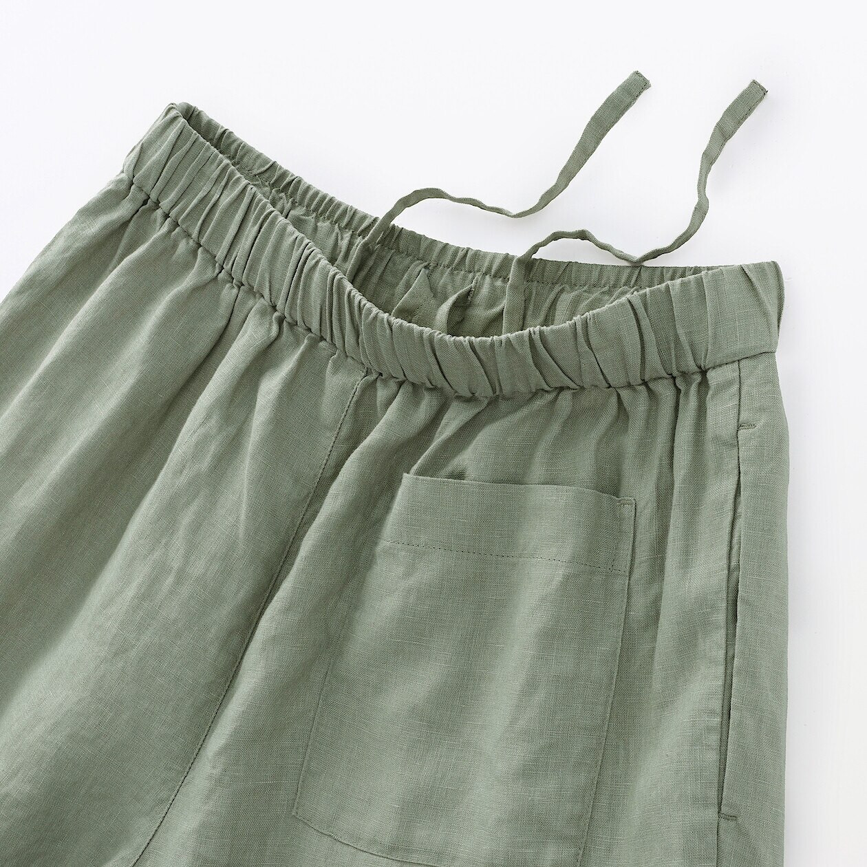 Spodnie lniane easy fit zielone