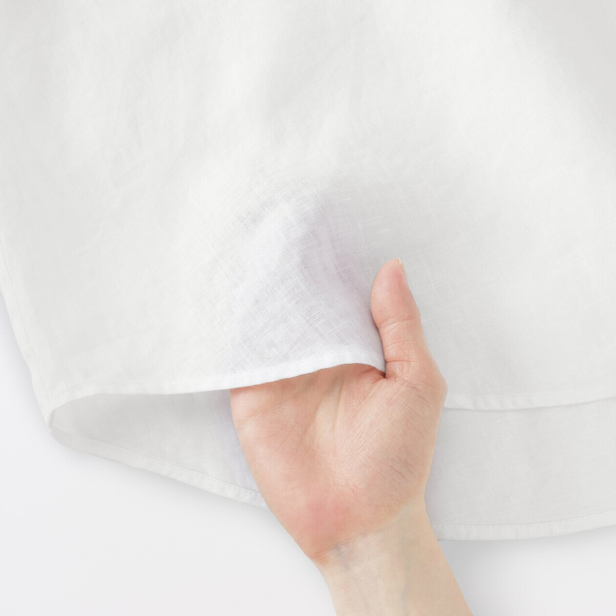 Bluzka lniana z rękawem 3/4  biała