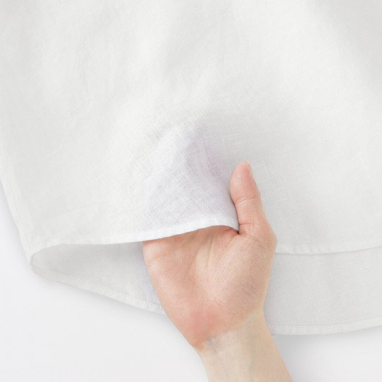 Bluzka lniana z rękawem 3/4  biała