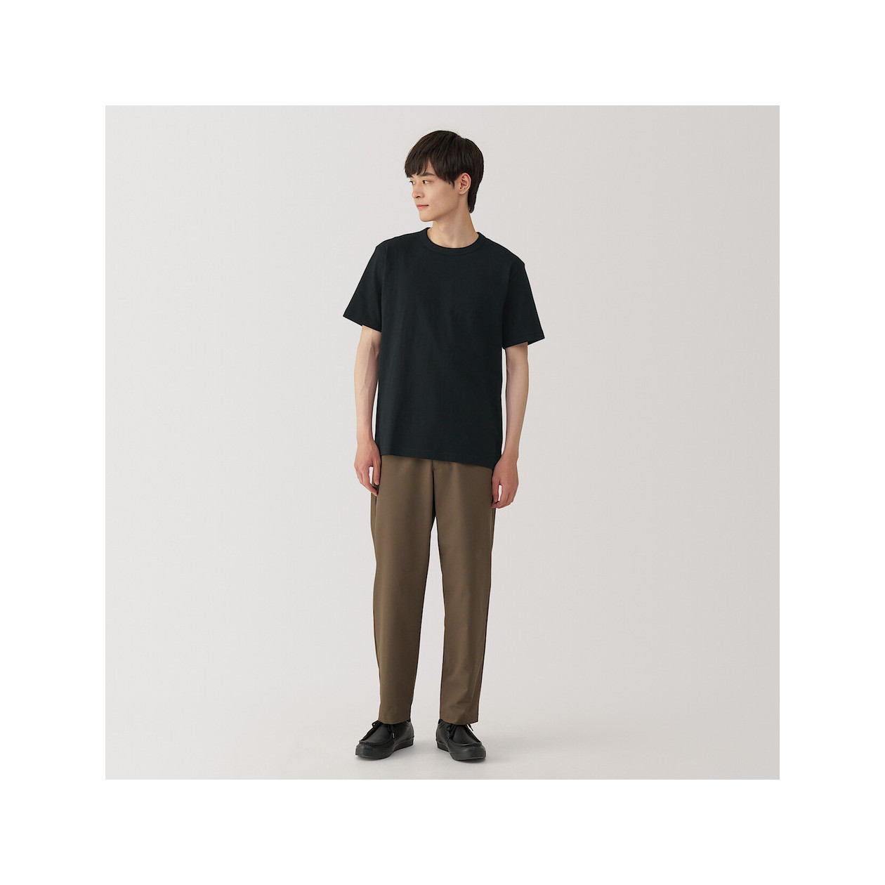 T-shirt z grubo tkanej bawełny czarny