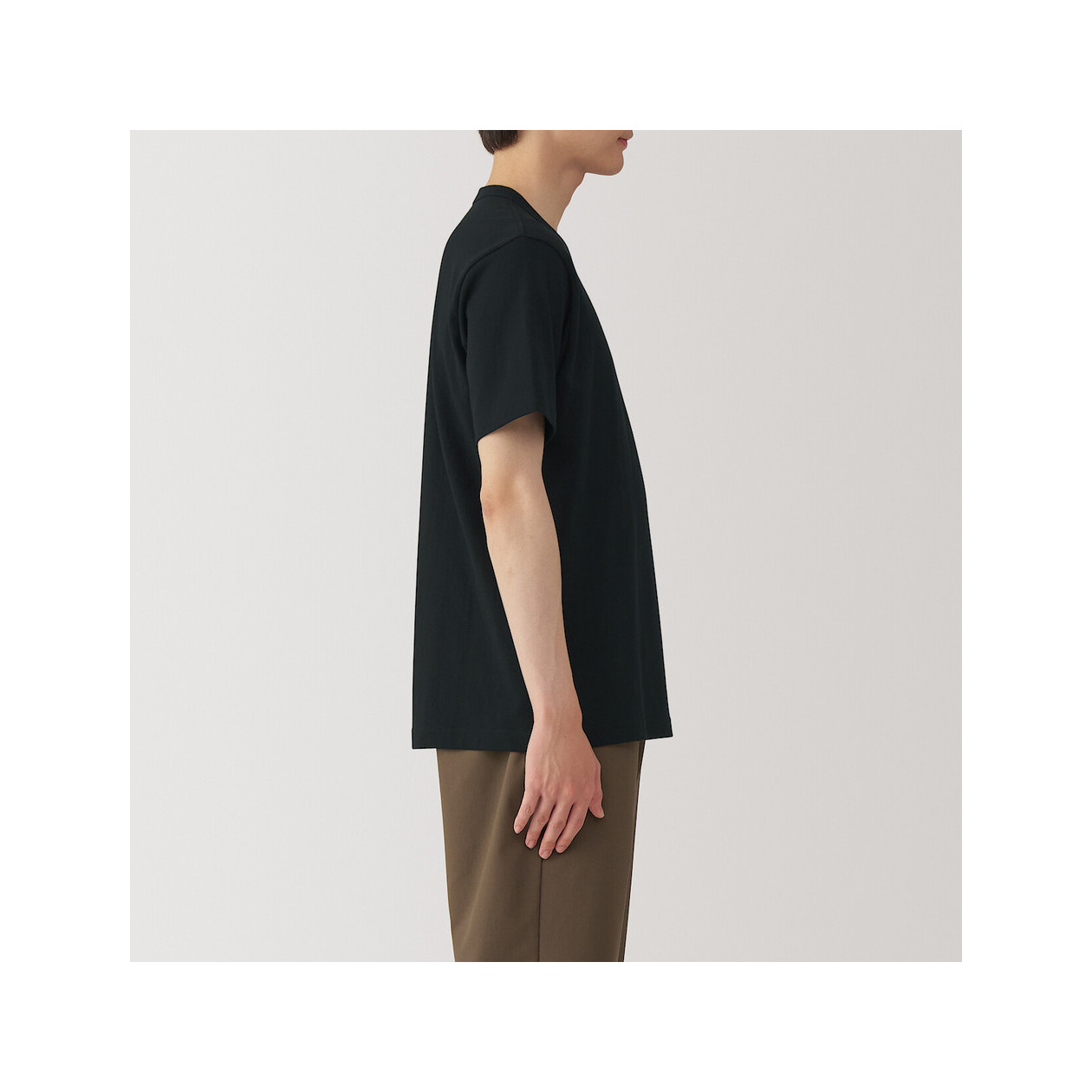 T-shirt z grubo tkanej bawełny czarny