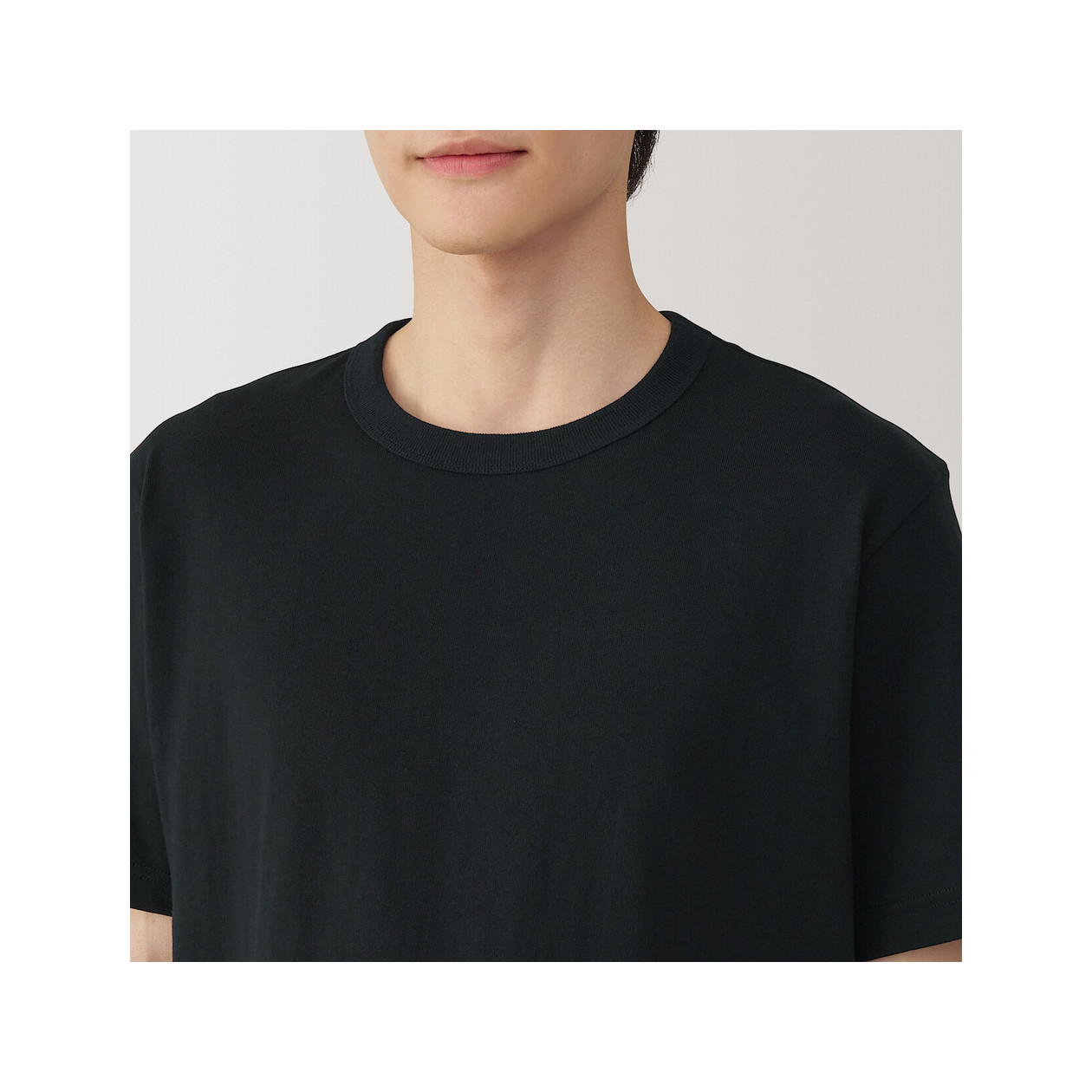 T-shirt z grubo tkanej bawełny czarny