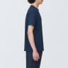 T-shirt z grubo tkanej bawełny granatowy