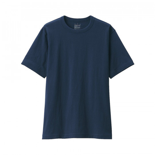 T-shirt z grubo tkanej bawełny granatowy