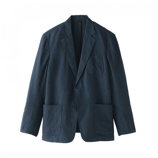 Marynarka lniana granatowa