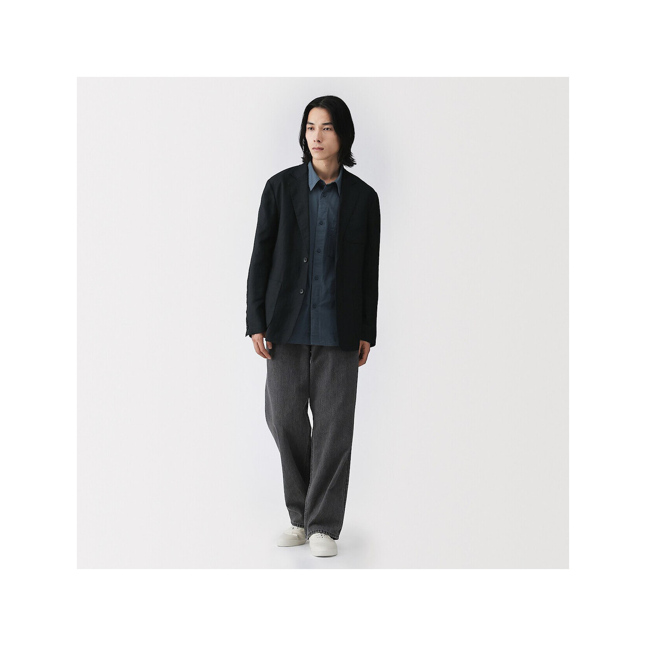 Marynarka lniana czarna