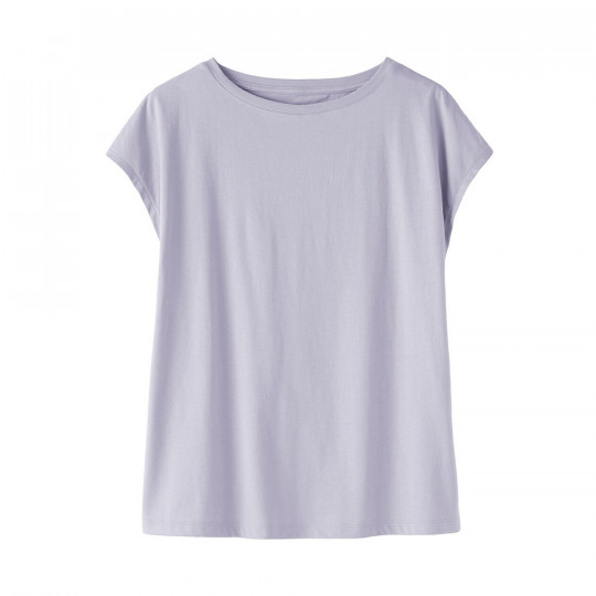 T-shirt french sleeve fioletowy