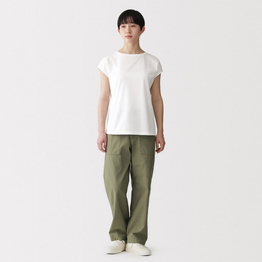 T-shirt french sleeve biały