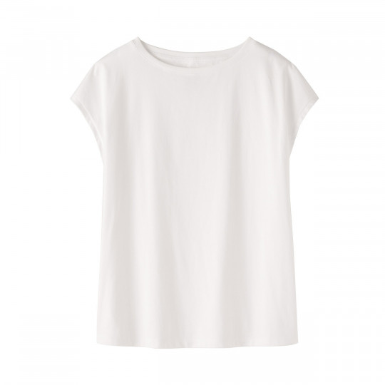 T-shirt french sleeve biały