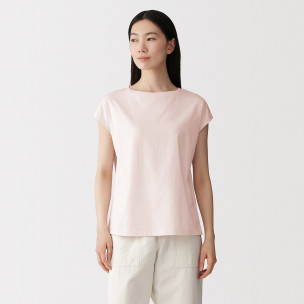 T-shirt french sleeve różowy