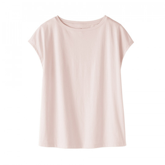 T-shirt french sleeve różowy