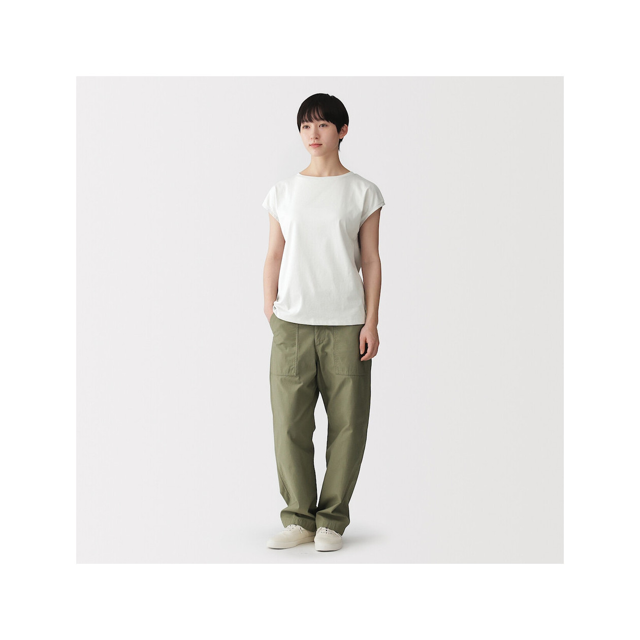 T-shirt french sleeve jasnoszary