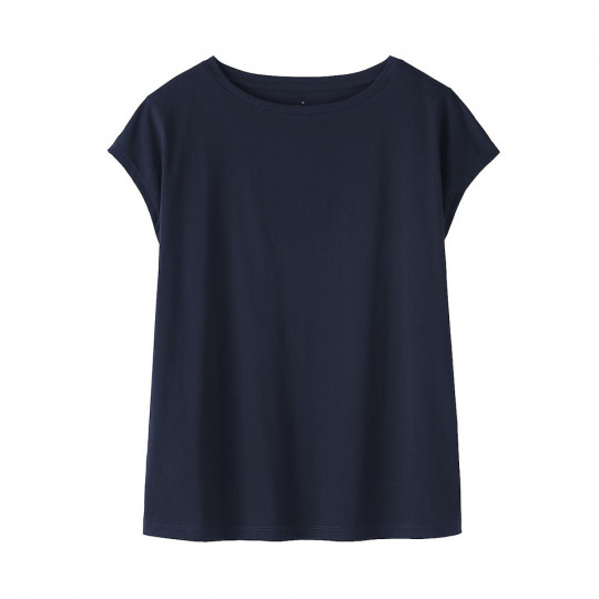 T-shirt french sleeve granatowy