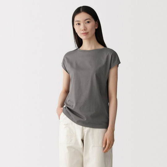 T-shirt french sleeve ciemnoszary