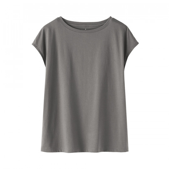 T-shirt french sleeve ciemnoszary