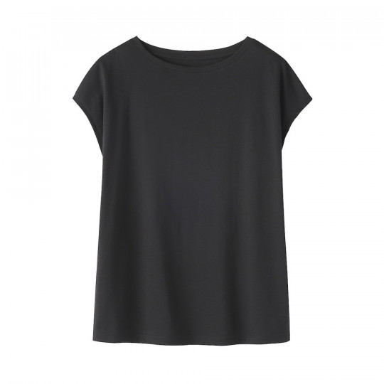 T-shirt french sleeve czarny