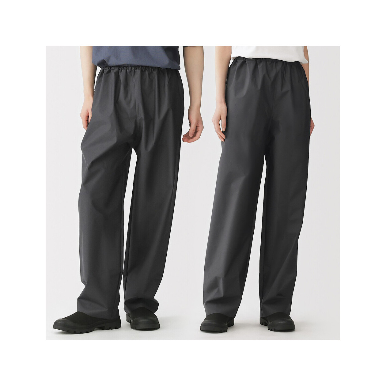 Spodnie przeciwdeszczowe docinane czarne