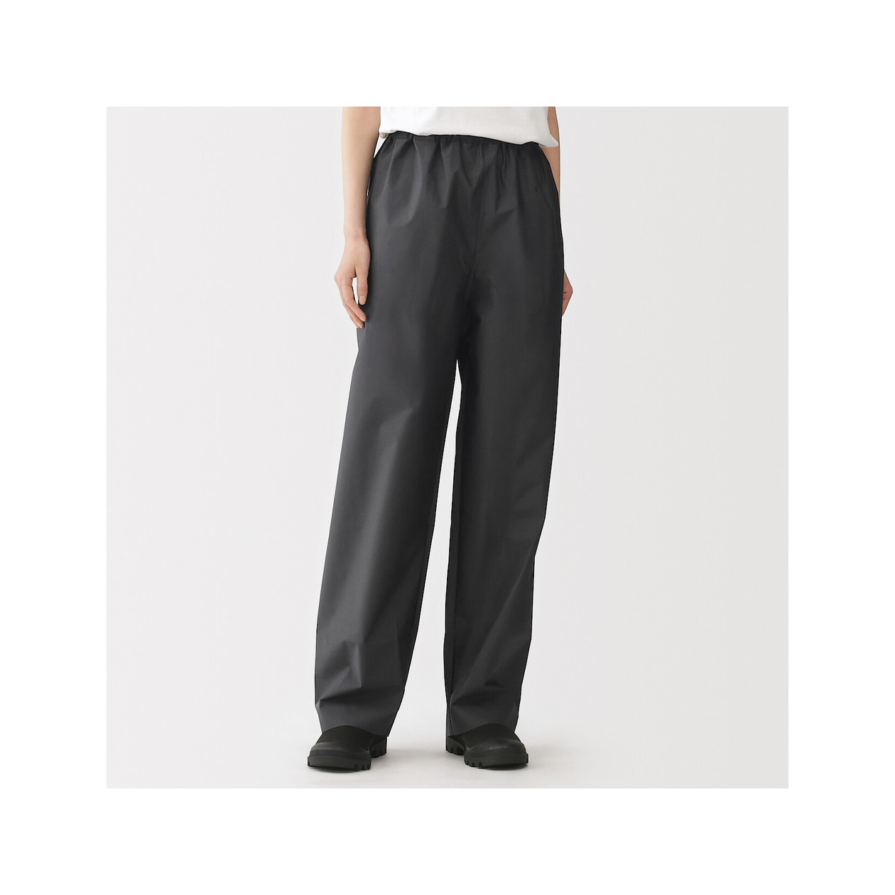 Spodnie przeciwdeszczowe docinane czarne