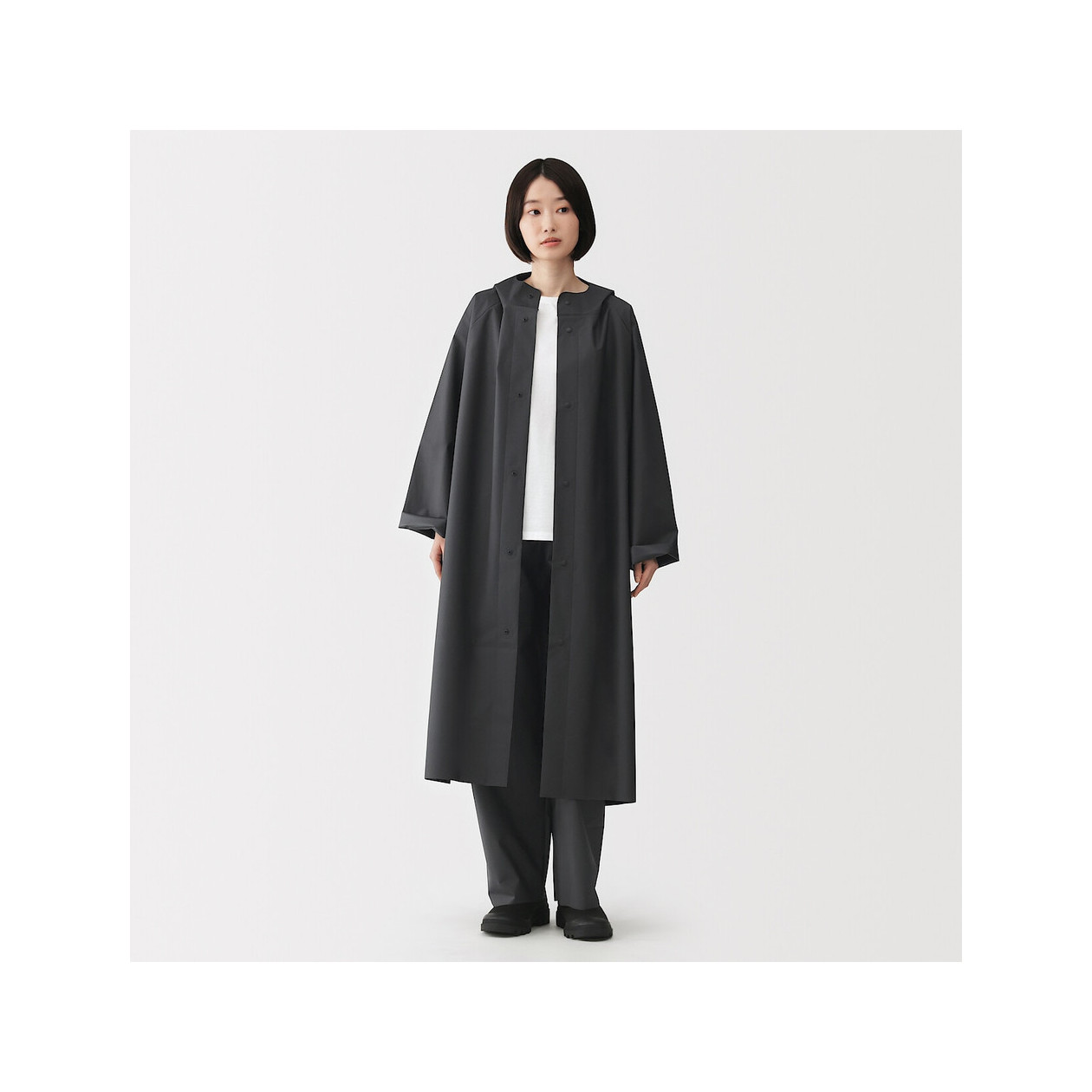 Spodnie przeciwdeszczowe docinane czarne