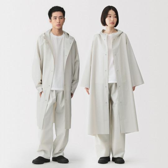 Płaszcz przeciwdeszczowy docinany beżowy