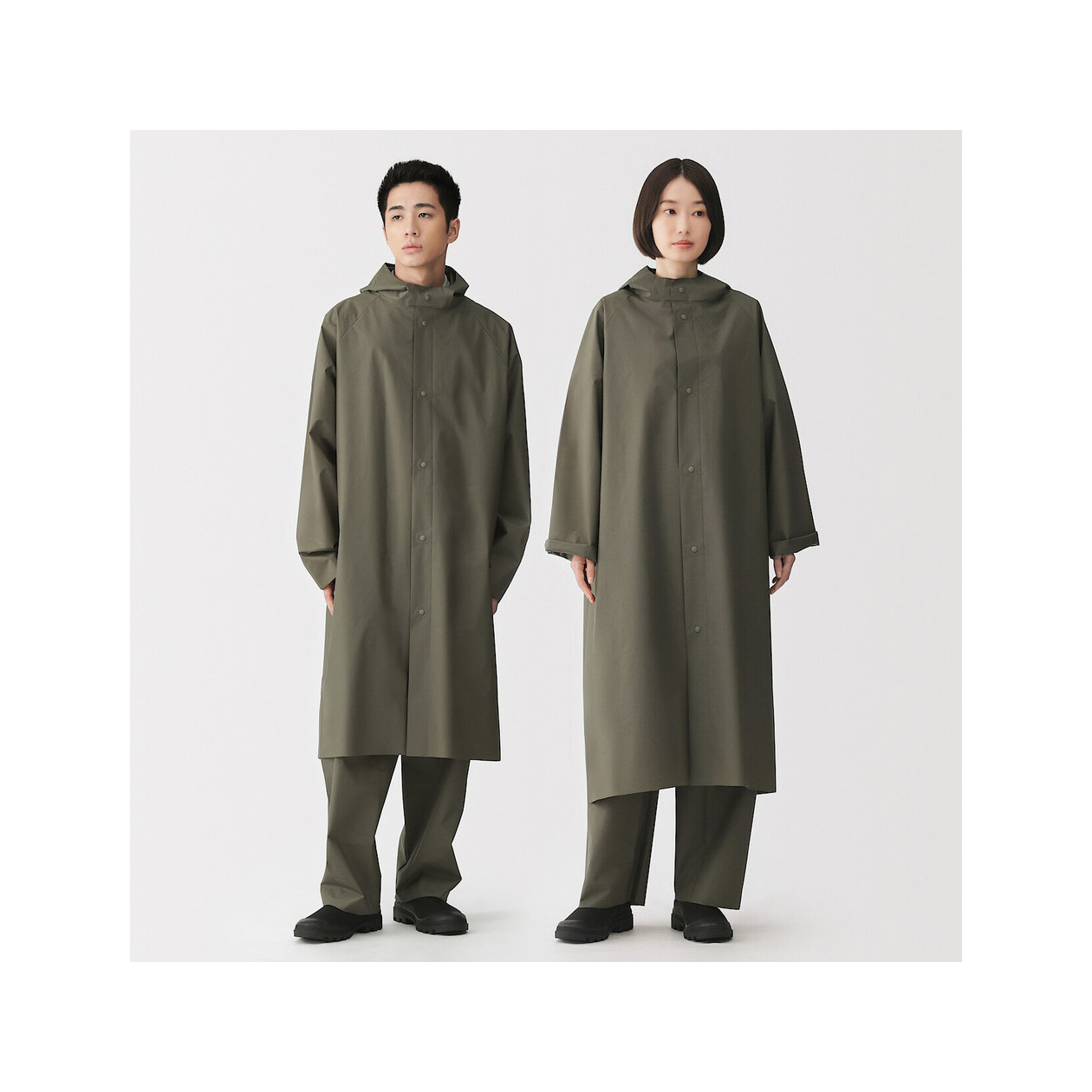 Płaszcz przeciwdeszczowy docinany zielony