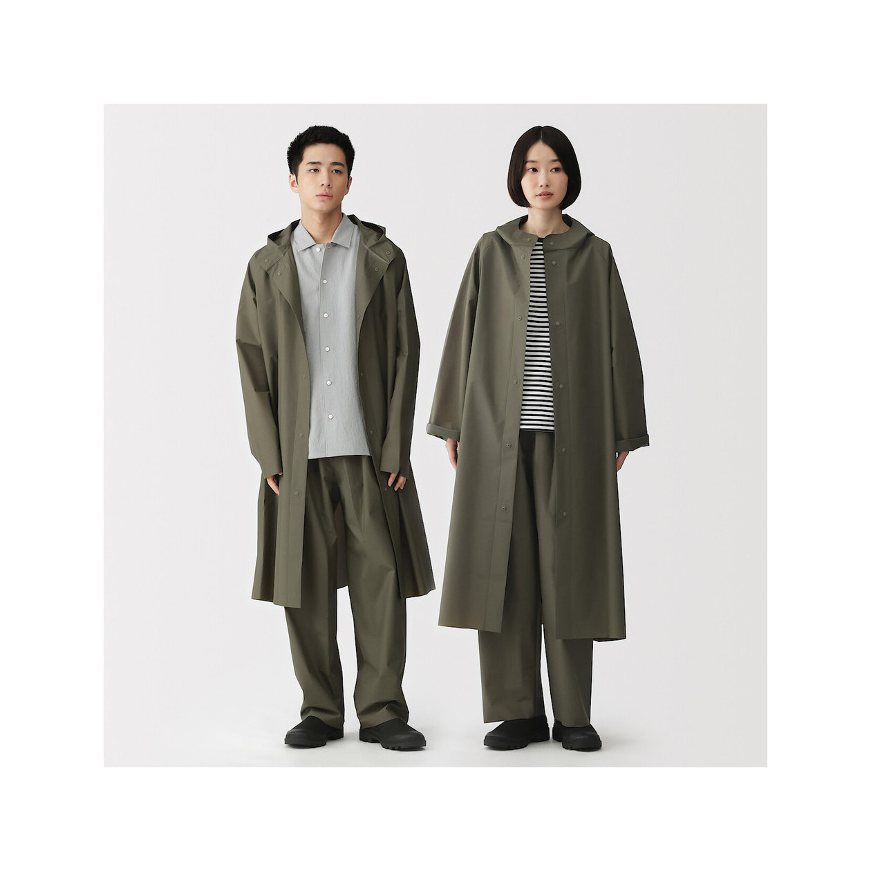 Płaszcz przeciwdeszczowy docinany zielony