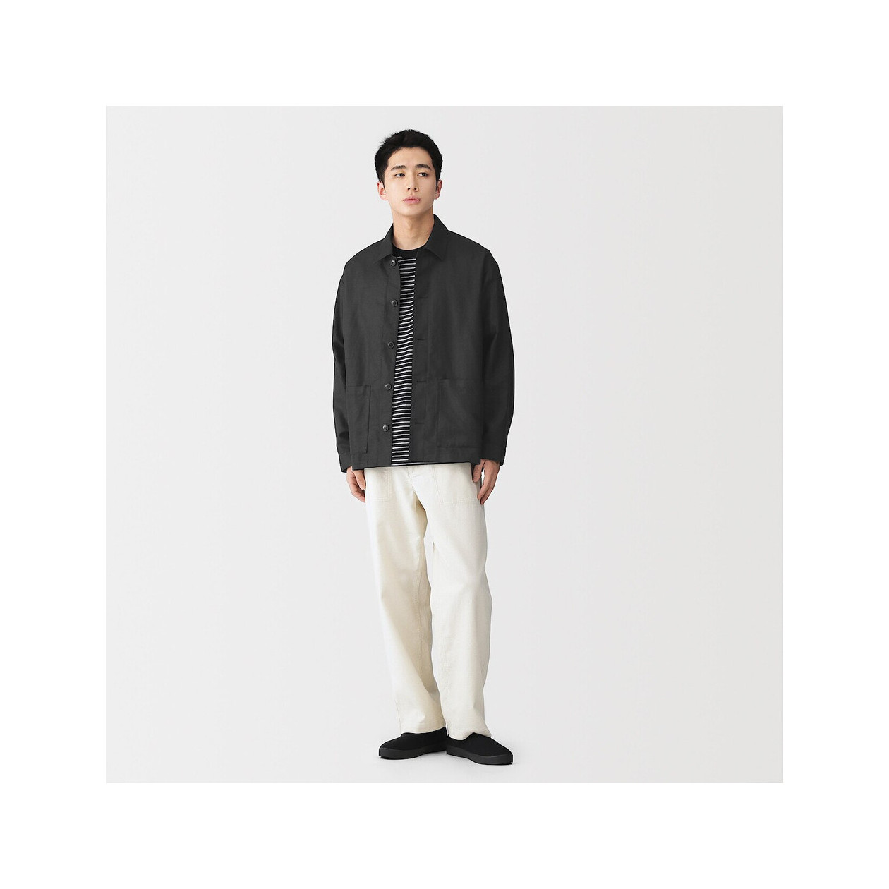 Marynarka koszulowa z włókna konopnego czarna