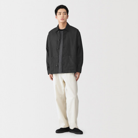 Marynarka koszulowa z włókna konopnego czarna