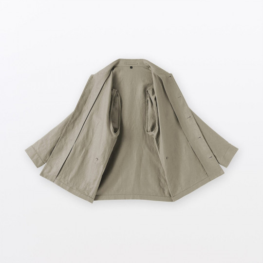 Marynarka koszulowa z włókna konopnego zielona