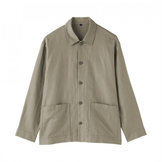 Marynarka koszulowa z włókna konopnego zielona