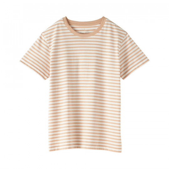 T-shirt w biało-pomarańczowe paski