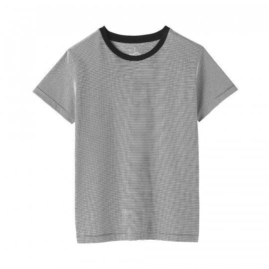 T-shirt w drobne czarno-białe paski