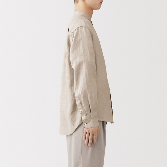 Koszula lniana ze stójką natural