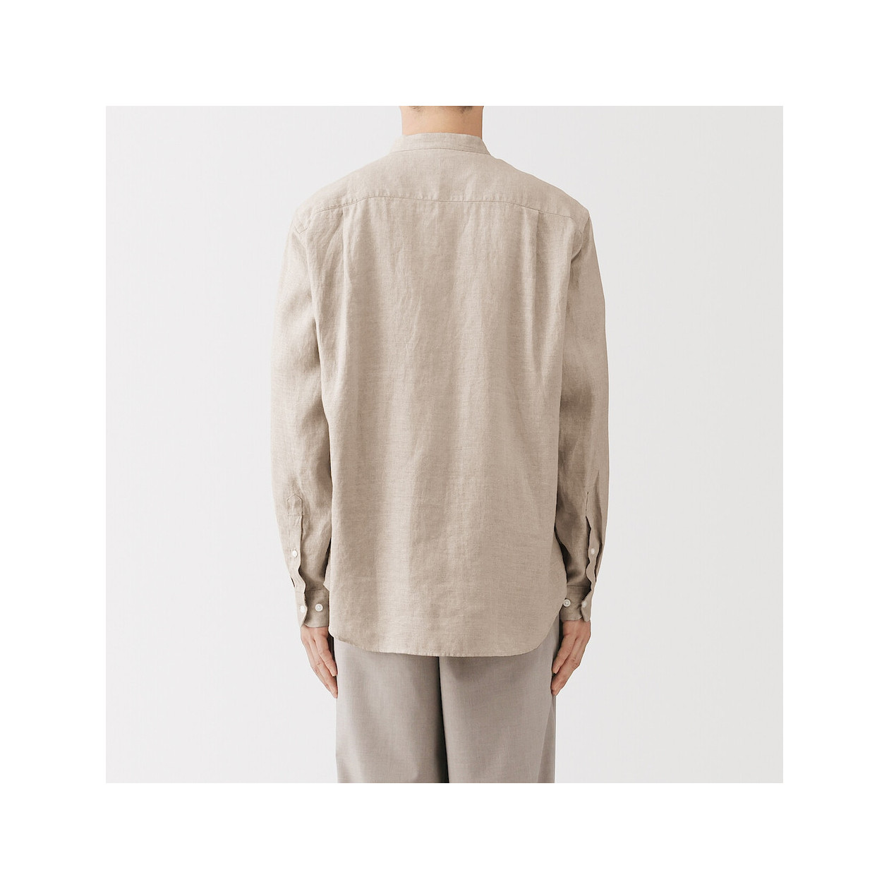 Koszula lniana ze stójką natural