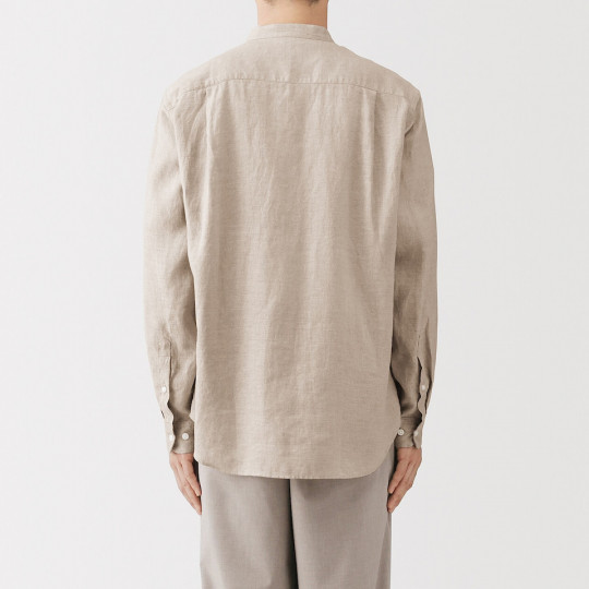 Koszula lniana ze stójką natural