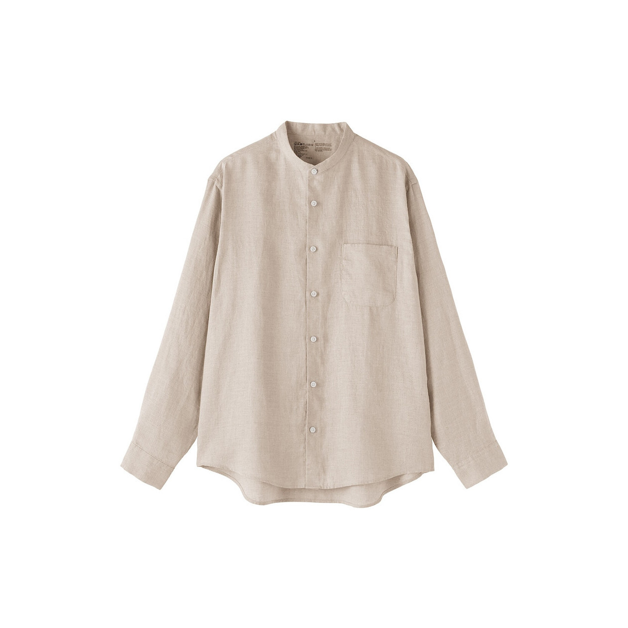 Koszula lniana ze stójką natural