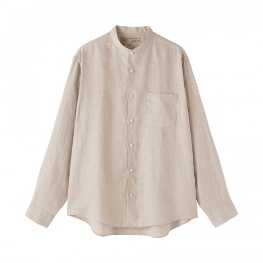 Koszula lniana ze stójką natural