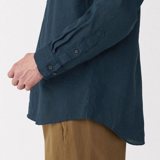 Koszula lniana granatowa