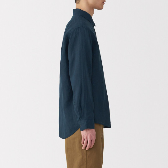 Koszula lniana granatowa