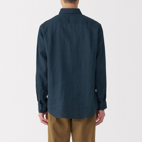Koszula lniana granatowa