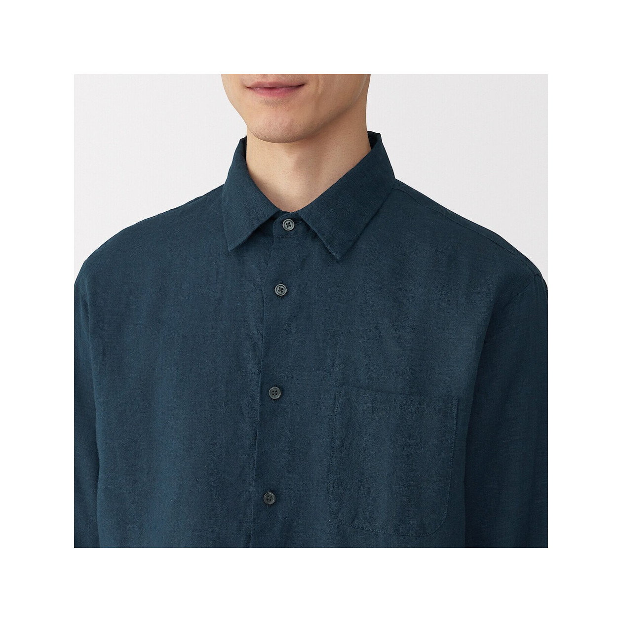 Koszula lniana granatowa